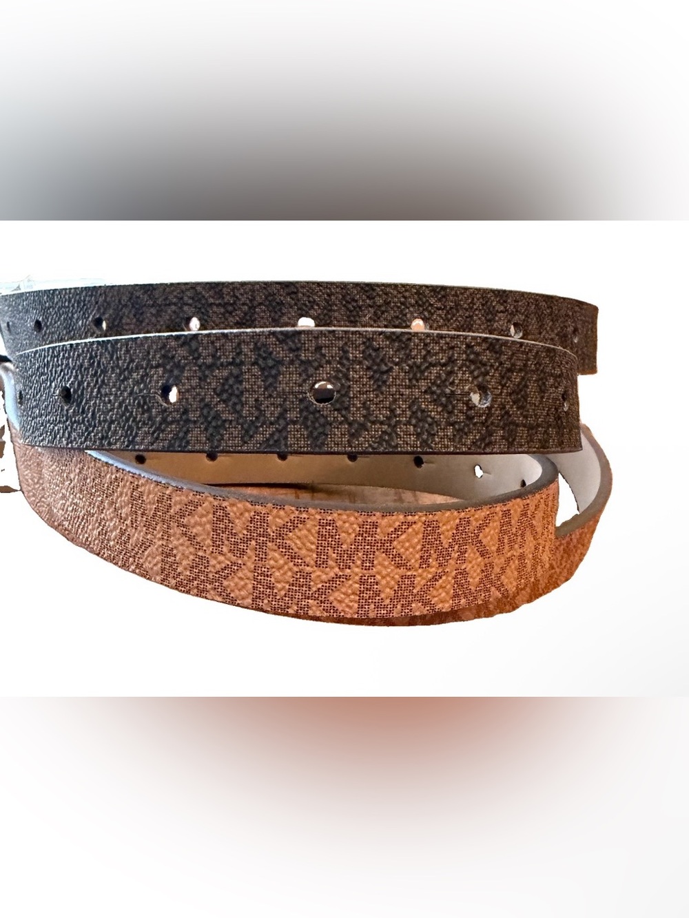 Michael Kors Reversible Logo-Print Belt in Brown Size Large NWT